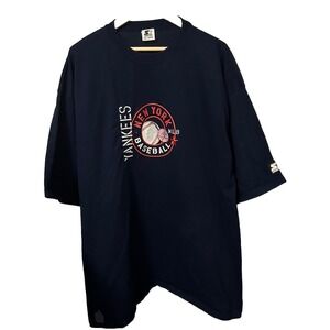 New York Yankees Men's 2XL Heavyweight Embroidered Blue Starter T-Shirt